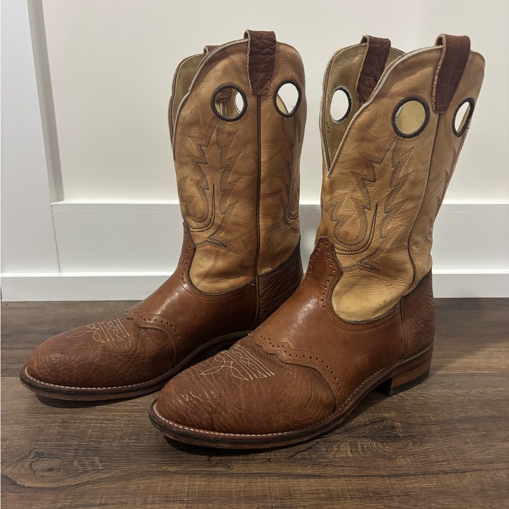 Boulet Men's Bullhide Saddle Round Toe Boot Sz 12E
